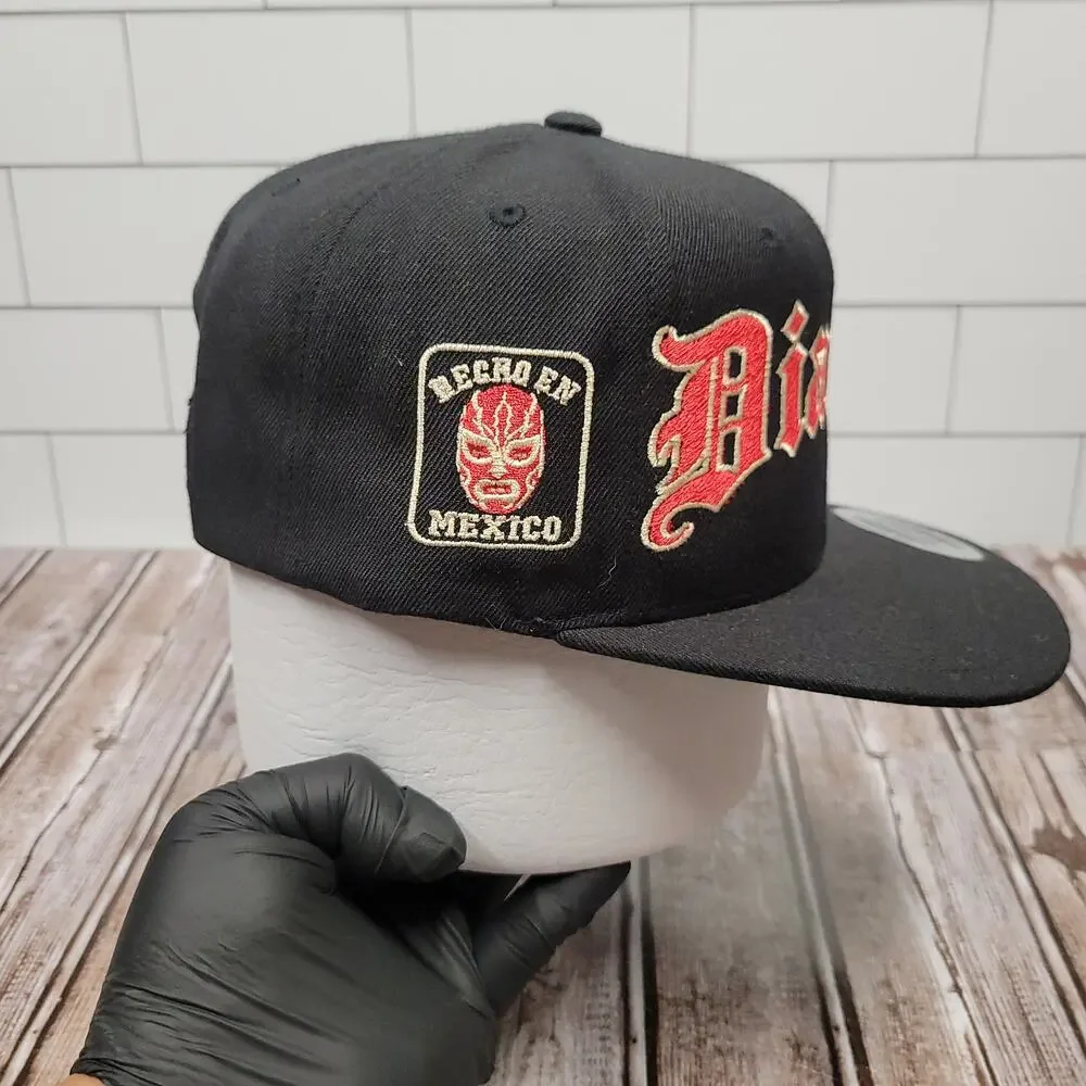 Custom OE Diablos Mexico Baseball Snapback Hat Hecho En Mexico Lucha Mask